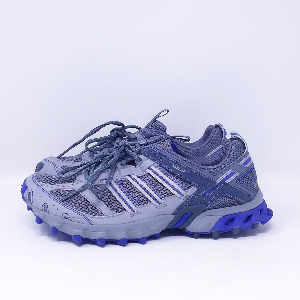Adidas Running Shoes Athletic Sneakers Lace Up Gray Purple 9.5